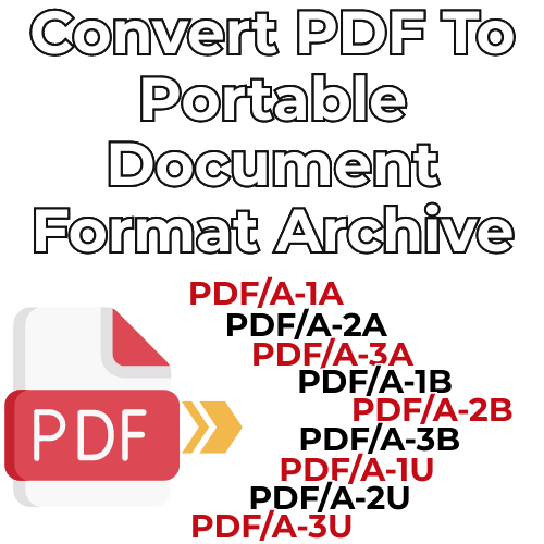 Convert PDF documents into ISO-compliant PDF/A-1, PDF/A-2, and PDF/A-3 files for archiving and long-term preservation. Created files are VeraPDF-Tested.